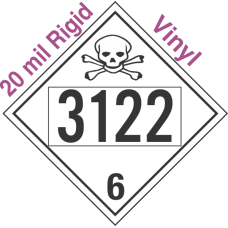 Poison Toxic Class 6.1 UN3122 20mil Rigid Vinyl DOT Placard