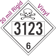 Poison Toxic Class 6.1 UN3123 20mil Rigid Vinyl DOT Placard