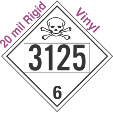 Poison Toxic Class 6.1 UN3125 20mil Rigid Vinyl DOT Placard