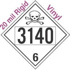 Poison Toxic Class 6.1 UN3140 20mil Rigid Vinyl DOT Placard