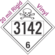 Poison Toxic Class 6.1 UN3142 20mil Rigid Vinyl DOT Placard
