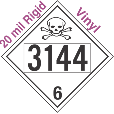 Poison Toxic Class 6.1 UN3144 20mil Rigid Vinyl DOT Placard