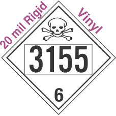 Poison Toxic Class 6.1 UN3155 20mil Rigid Vinyl DOT Placard