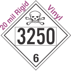 Poison Toxic Class 6.1 UN3250 20mil Rigid Vinyl DOT Placard