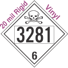 Poison Toxic Class 6.1 UN3281 20mil Rigid Vinyl DOT Placard