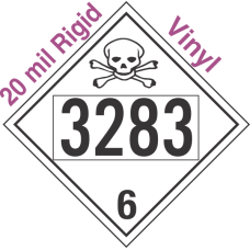Poison Toxic Class 6.1 UN3283 20mil Rigid Vinyl DOT Placard