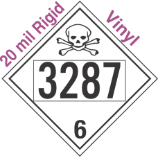 Poison Toxic Class 6.1 UN3287 20mil Rigid Vinyl DOT Placard