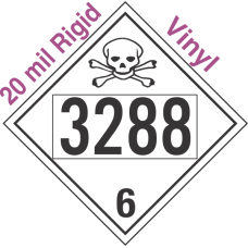 Poison Toxic Class 6.1 UN3288 20mil Rigid Vinyl DOT Placard