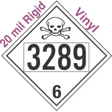 Poison Toxic Class 6.1 UN3289 20mil Rigid Vinyl DOT Placard