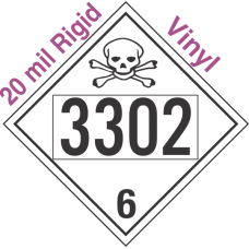 Poison Toxic Class 6.1 UN3302 20mil Rigid Vinyl DOT Placard