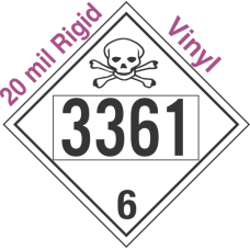 Poison Toxic Class 6.1 UN3361 20mil Rigid Vinyl DOT Placard