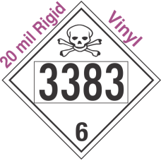 Poison Toxic Class 6.1 UN3383 20mil Rigid Vinyl DOT Placard
