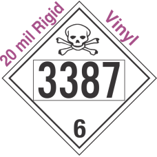 Poison Toxic Class 6.1 UN3387 20mil Rigid Vinyl DOT Placard