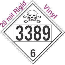 Poison Toxic Class 6.1 UN3389 20mil Rigid Vinyl DOT Placard