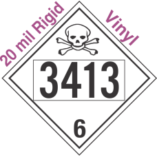 Poison Toxic Class 6.1 UN3413 20mil Rigid Vinyl DOT Placard
