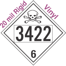 Poison Toxic Class 6.1 UN3422 20mil Rigid Vinyl DOT Placard