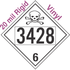 Poison Toxic Class 6.1 UN3428 20mil Rigid Vinyl DOT Placard