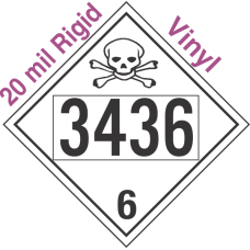 Poison Toxic Class 6.1 UN3436 20mil Rigid Vinyl DOT Placard