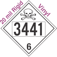 Poison Toxic Class 6.1 UN3441 20mil Rigid Vinyl DOT Placard
