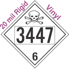 Poison Toxic Class 6.1 UN3447 20mil Rigid Vinyl DOT Placard