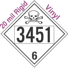 Poison Toxic Class 6.1 UN3451 20mil Rigid Vinyl DOT Placard