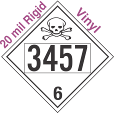 Poison Toxic Class 6.1 UN3457 20mil Rigid Vinyl DOT Placard
