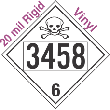 Poison Toxic Class 6.1 UN3458 20mil Rigid Vinyl DOT Placard