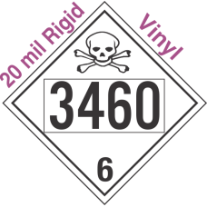 Poison Toxic Class 6.1 UN3460 20mil Rigid Vinyl DOT Placard