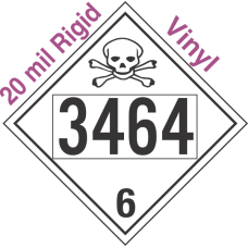 Poison Toxic Class 6.1 UN3464 20mil Rigid Vinyl DOT Placard