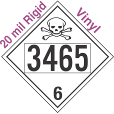 Poison Toxic Class 6.1 UN3465 20mil Rigid Vinyl DOT Placard