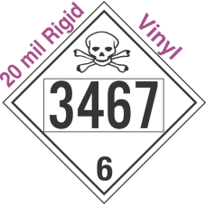 Poison Toxic Class 6.1 UN3467 20mil Rigid Vinyl DOT Placard