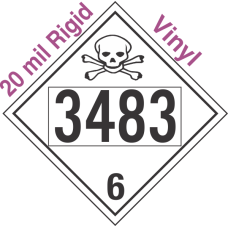 Poison Toxic Class 6.1 UN3483 20mil Rigid Vinyl DOT Placard
