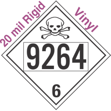 Poison Toxic Class 6.1 UN9264 20mil Rigid Vinyl DOT Placard