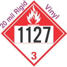 Combustible Class 3 UN1127 20mil Rigid Vinyl DOT Placard