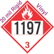 Combustible Class 3 UN1197 20mil Rigid Vinyl DOT Placard