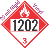 Combustible Class 3 UN1202 20mil Rigid Vinyl DOT Placard