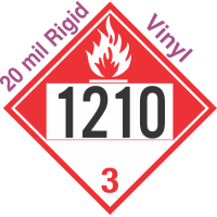 Combustible Class 3 UN1210 20mil Rigid Vinyl DOT Placard