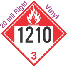 Combustible Class 3 UN1210 20mil Rigid Vinyl DOT Placard