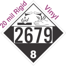 Corrosive Class 8 UN2679 20mil Rigid Vinyl DOT Placard