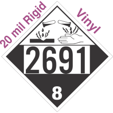 Corrosive Class 8 UN2691 20mil Rigid Vinyl DOT Placard