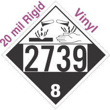 Corrosive Class 8 UN2739 20mil Rigid Vinyl DOT Placard