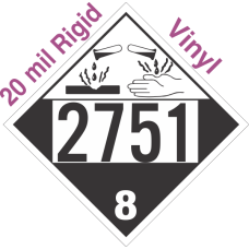 Corrosive Class 8 UN2751 20mil Rigid Vinyl DOT Placard