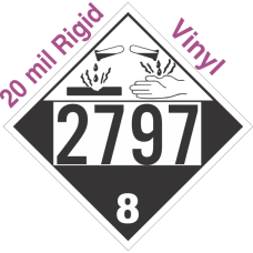 Corrosive Class 8 UN2797 20mil Rigid Vinyl DOT Placard