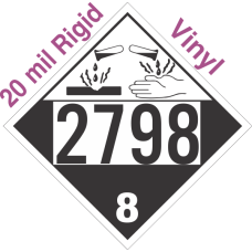 Corrosive Class 8 UN2798 20mil Rigid Vinyl DOT Placard