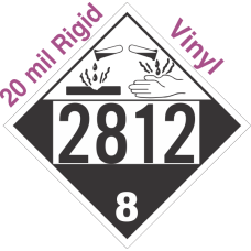 Corrosive Class 8 UN2812 20mil Rigid Vinyl DOT Placard