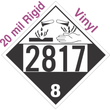 Corrosive Class 8 UN2817 20mil Rigid Vinyl DOT Placard