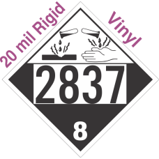 Corrosive Class 8 UN2837 20mil Rigid Vinyl DOT Placard