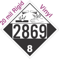 Corrosive Class 8 UN2869 20mil Rigid Vinyl DOT Placard