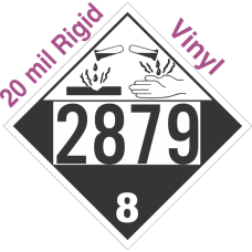 Corrosive Class 8 UN2879 20mil Rigid Vinyl DOT Placard