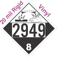 Corrosive Class 8 UN2949 20mil Rigid Vinyl DOT Placard